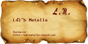 Löb Metella névjegykártya